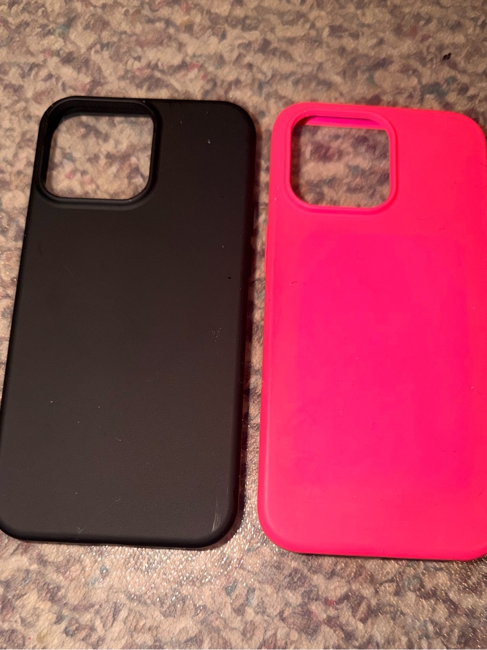 BNWOT Black and Hot Pink Silicone IPhone 15 Pro Max Case Pair